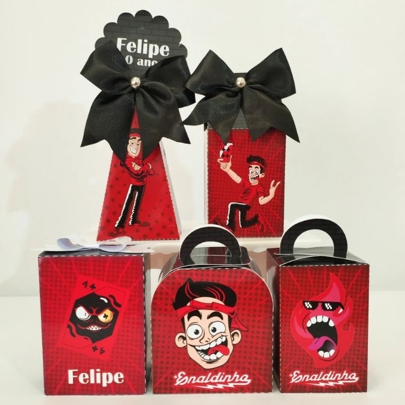 KIT CAIXAS PERSONALIZADA ENALDINHO/FESTA/LEMBRANCINHA/ANIVERSÁRIO/FESTA INFANTIL + BRINDEE