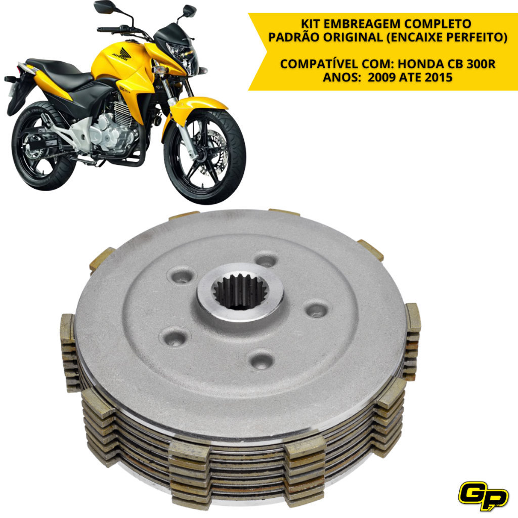 Kit Embreagem Completa CB 300R XRE 300 2009 a 2015 Disco Platô Cubo Embreagem Honda 300 GP7