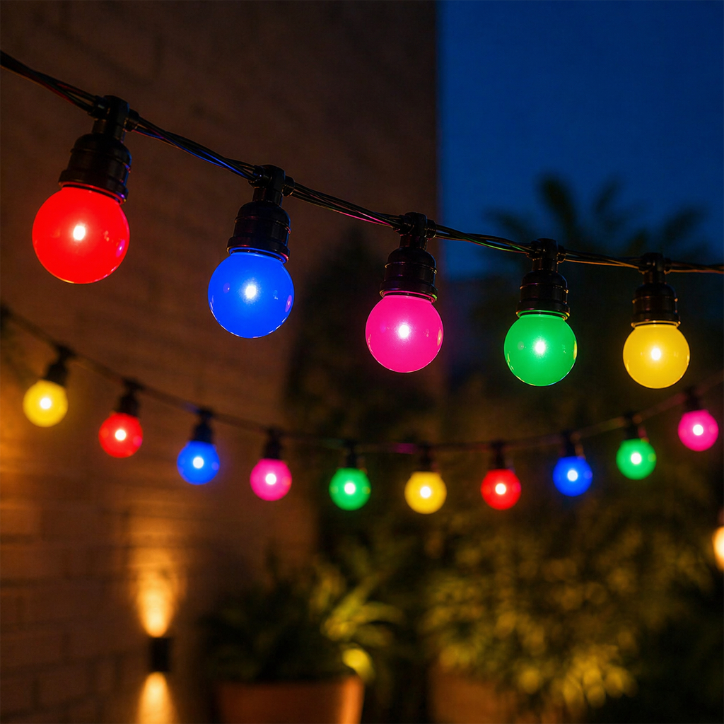 Kit 05 Lâmpadas Led Mini Bulbo Bolinhas E27 1W Coloridas 110V/220V