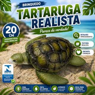 Tartaruga Marinha Brinquedo Realista 20cm Vinil Macio Infantil