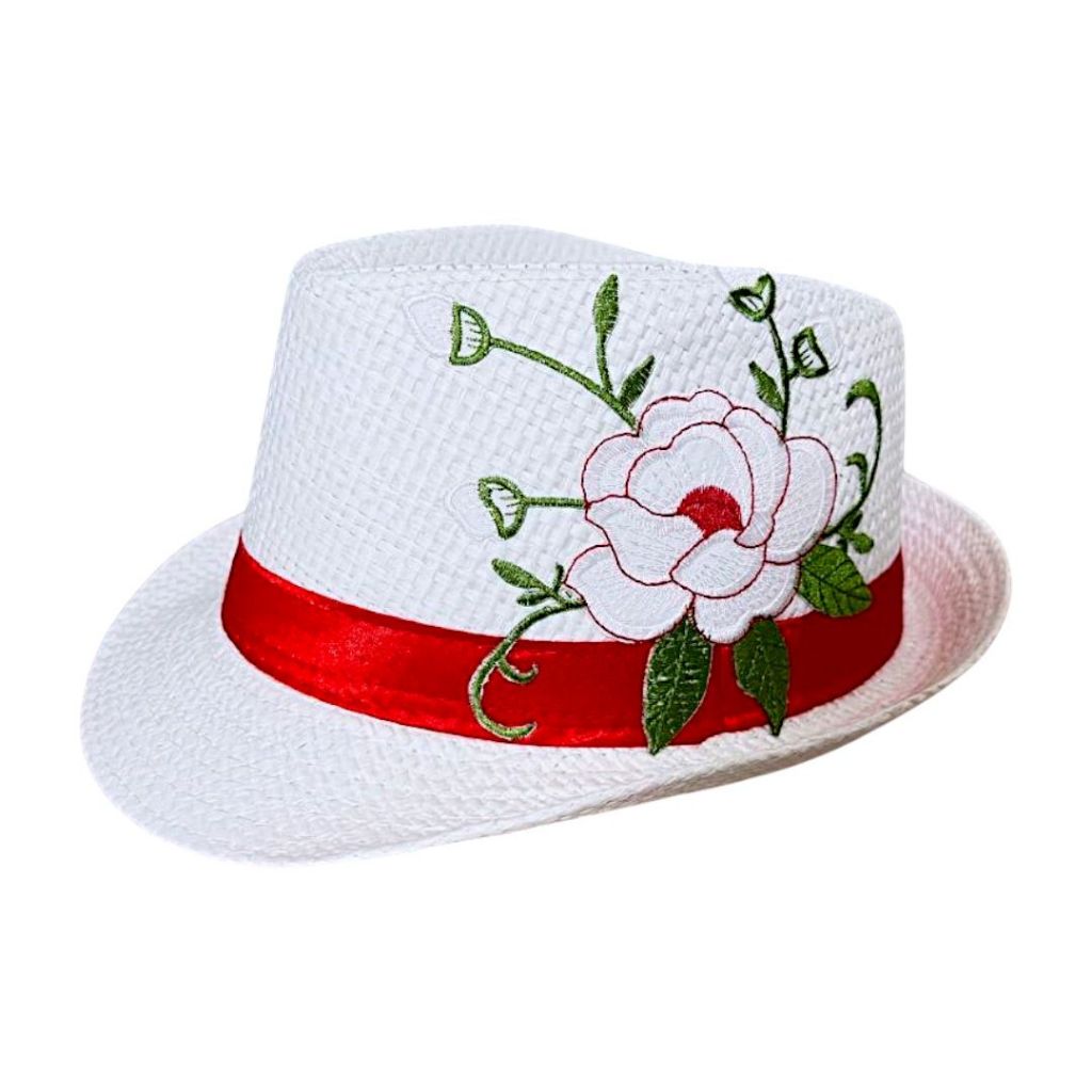 Chapéu Flor Vermelha Malandras Maria Navalha Pomba Gira Luxo - Acessorio espiritual umbanda candomble gira