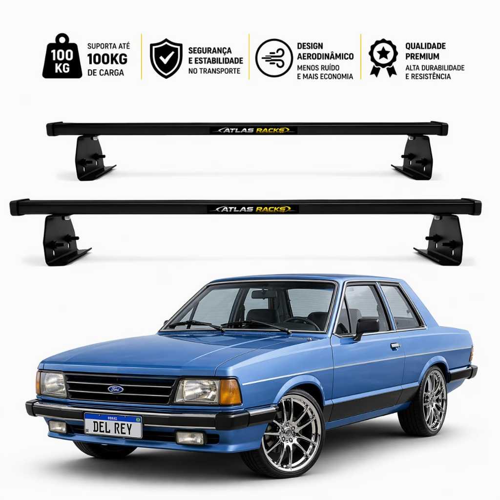 Rack De Teto Ford Del Rey Atlas Cargo 100kg Oferta Do Dia