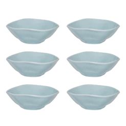 Kit Jogo 6 Tigelas Cumbuca Bowl Caldo Sopa 500ml Ryo Blue Bay Azul Claro Oxford