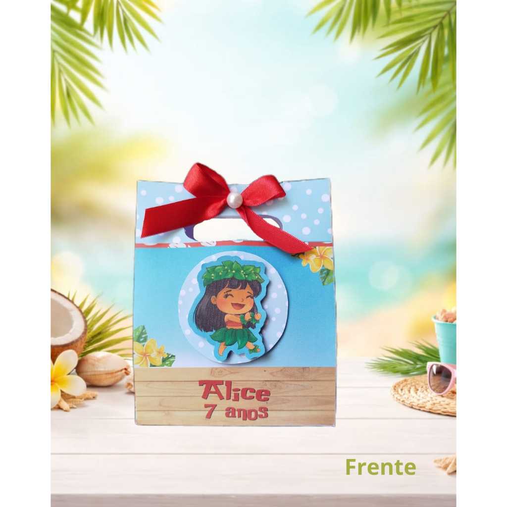 Sacola Lilo e Stitch Personalizada com Nome- aplique 3D |Lembrancinha Infantil Luxo | Sacolinha Aniversário