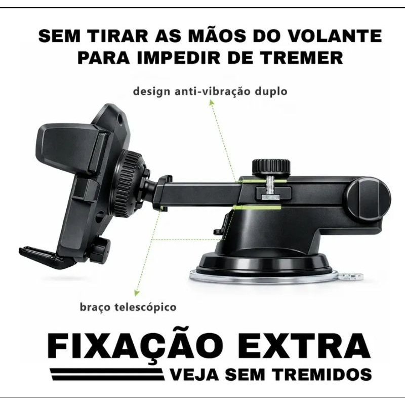 Suporte De Celular Carro 360 Mesa Melhor  Ventosa Gruda No Painel Encaixe Giratório Veicular Ajustável .