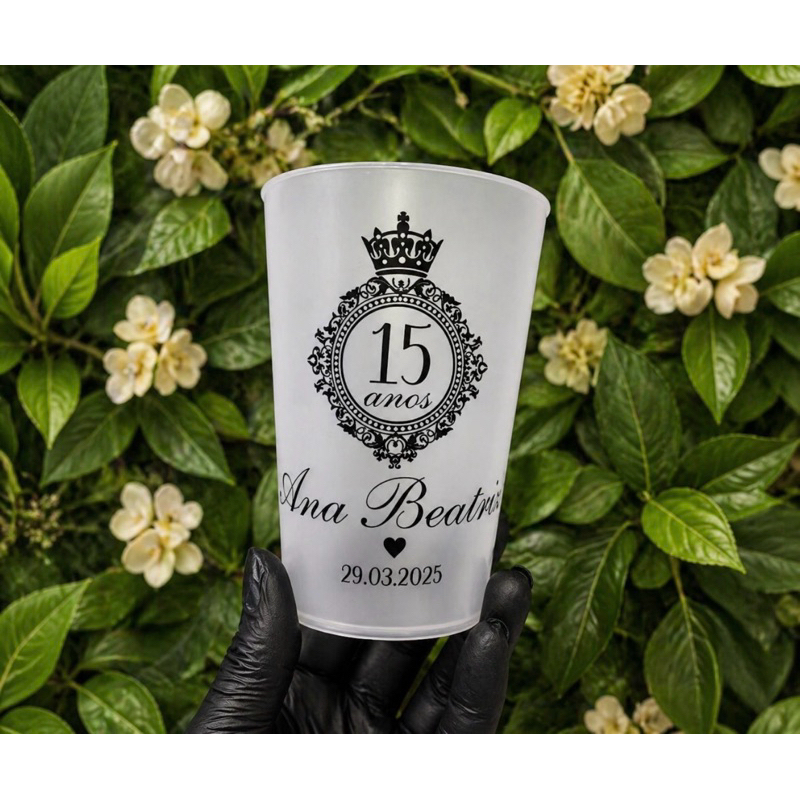 Kit Copo Eco Personalizado 300ml- Brindes Festas Aniversario lembrancinha casamento — imagem 2 de 2