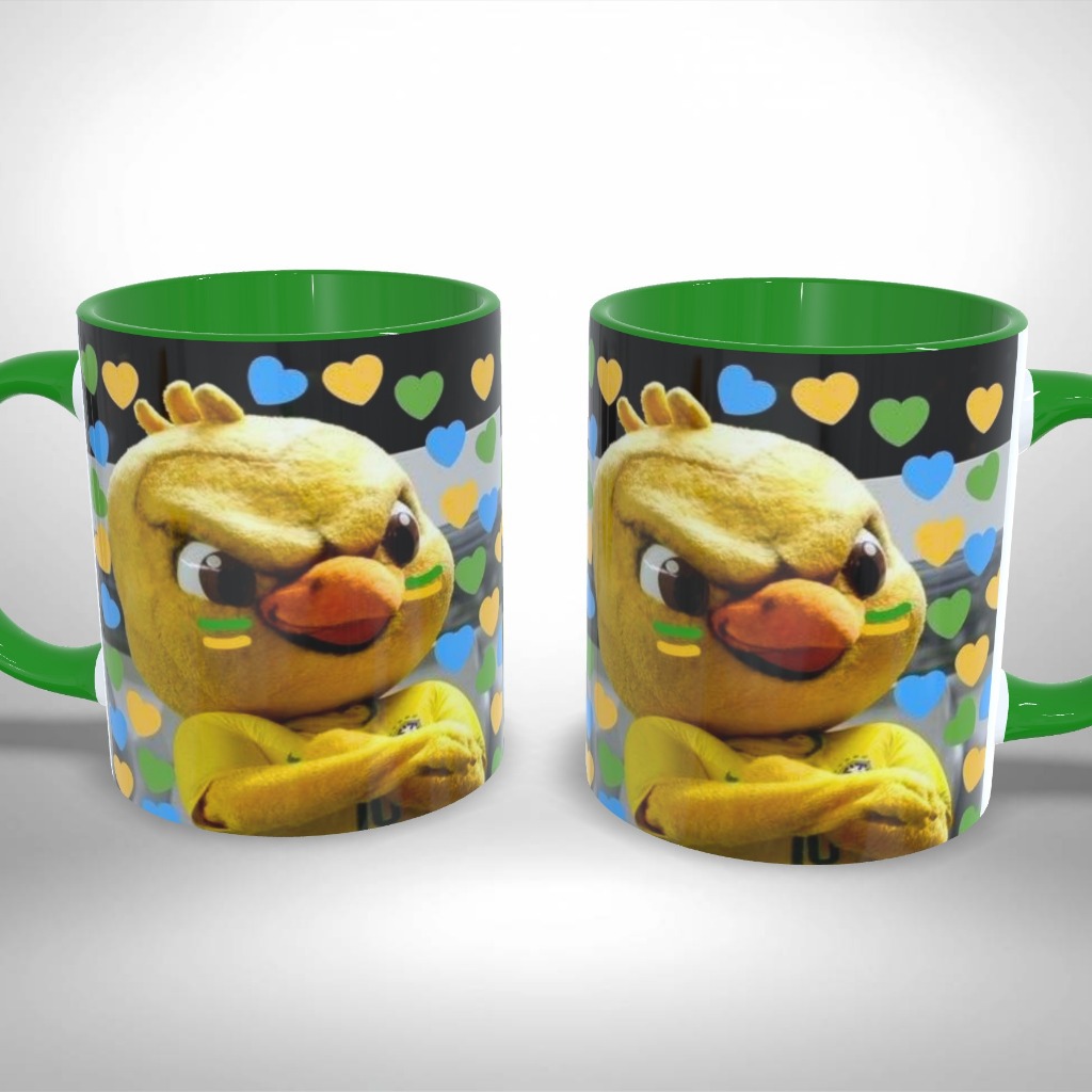 Caneca Personalizada Canarinho Pistola Rumo ao Hexa Brasil - Presente Único e Criativo