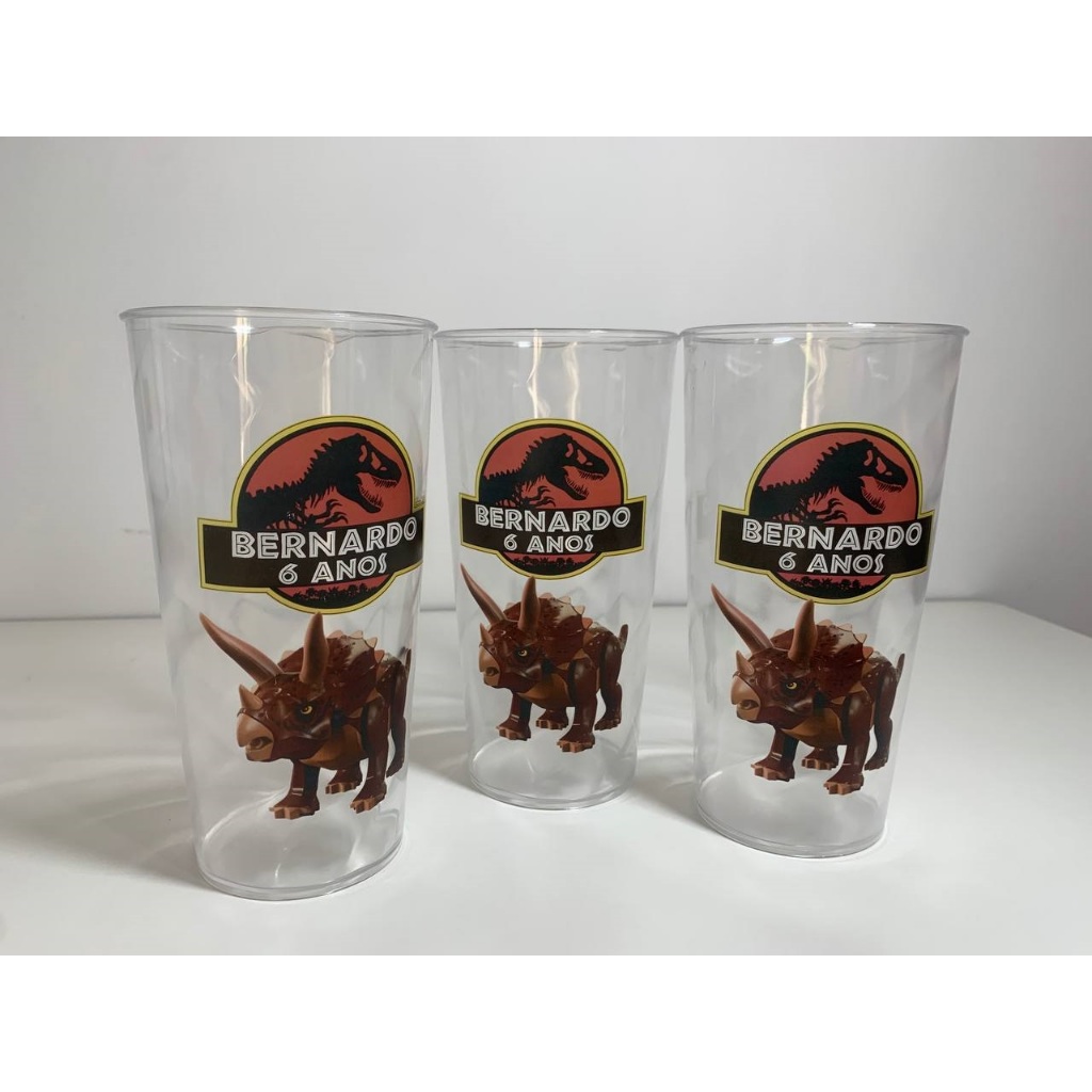 Copos Caldereta Personalizado p/ Lembrancinhas de Aniversário Jurrasic park dinossauro 500ml