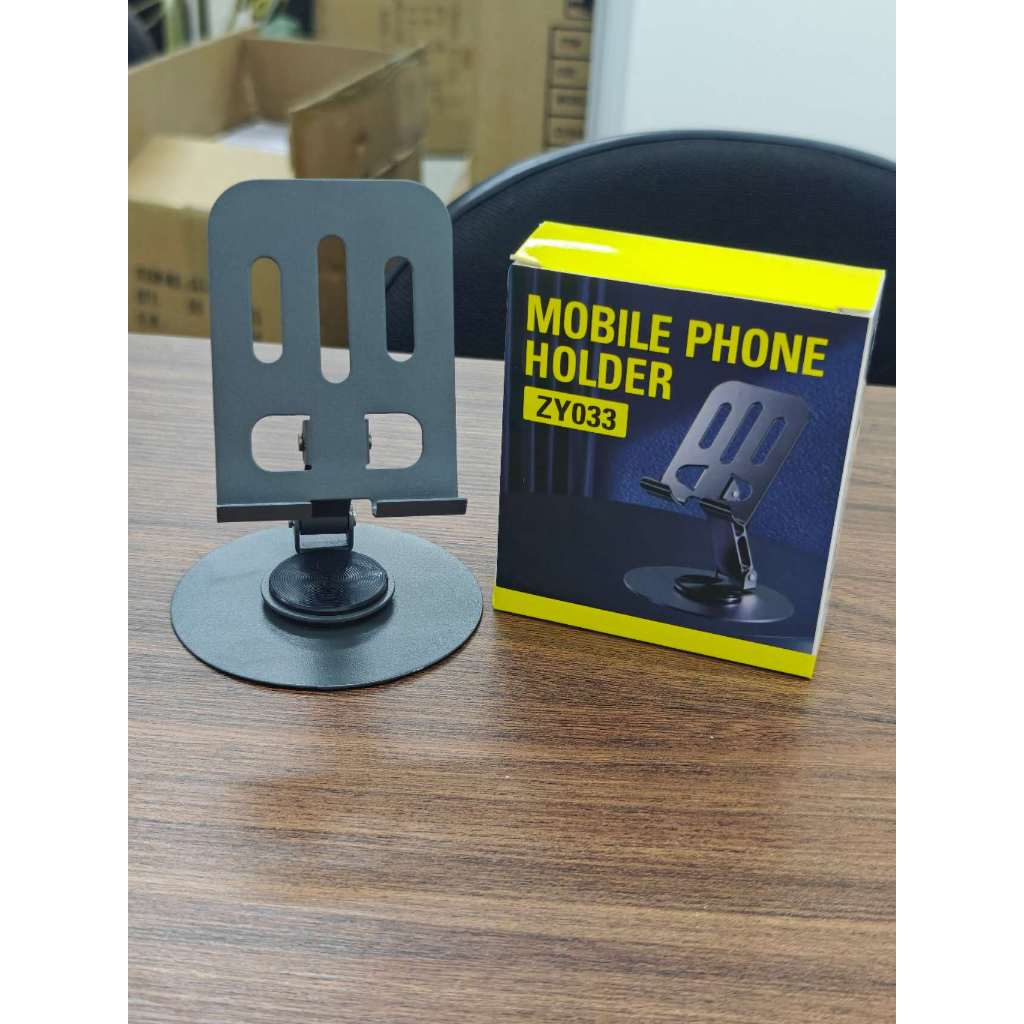 2/4/8kit Suporte de mesa em liga de alumínio com base giratória ajustável em 360°, adequado para smartphones.