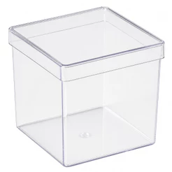 Caixinha Acrílica Transparente 8x8CM Com Tampa Multiuso Mirandinha Festa Lembrancinha