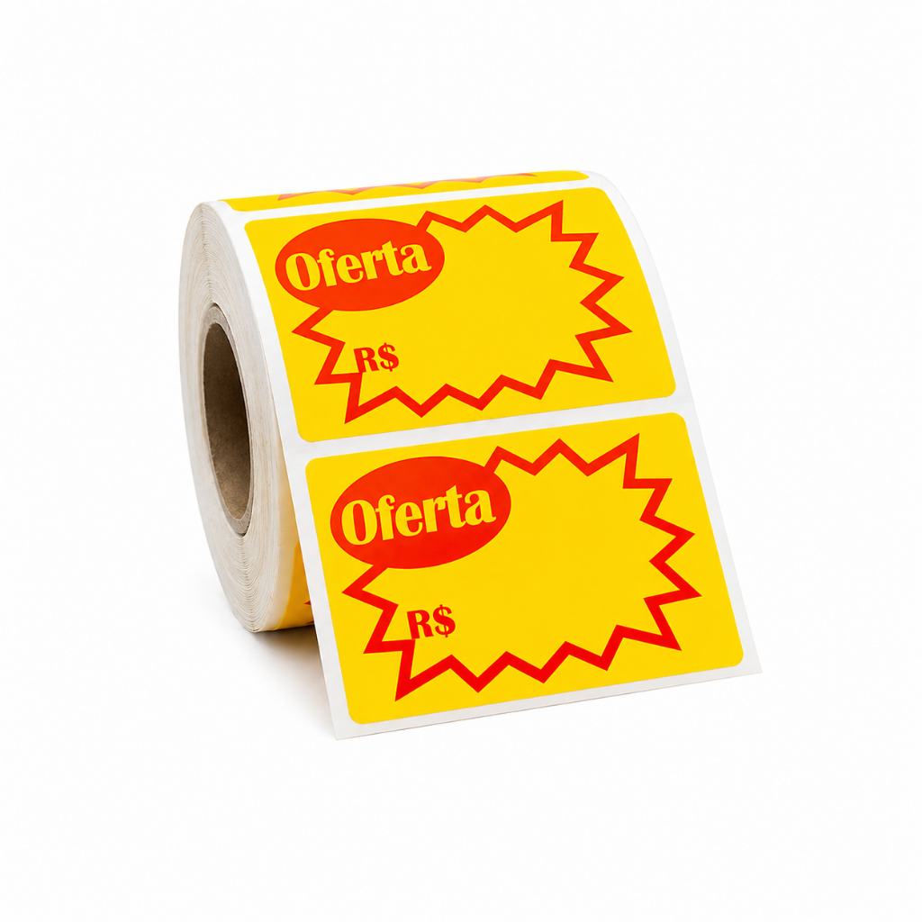 Etiqueta Oferta Splash Adesiva Para Preço Promoção Loja Mercado 510 Unidades