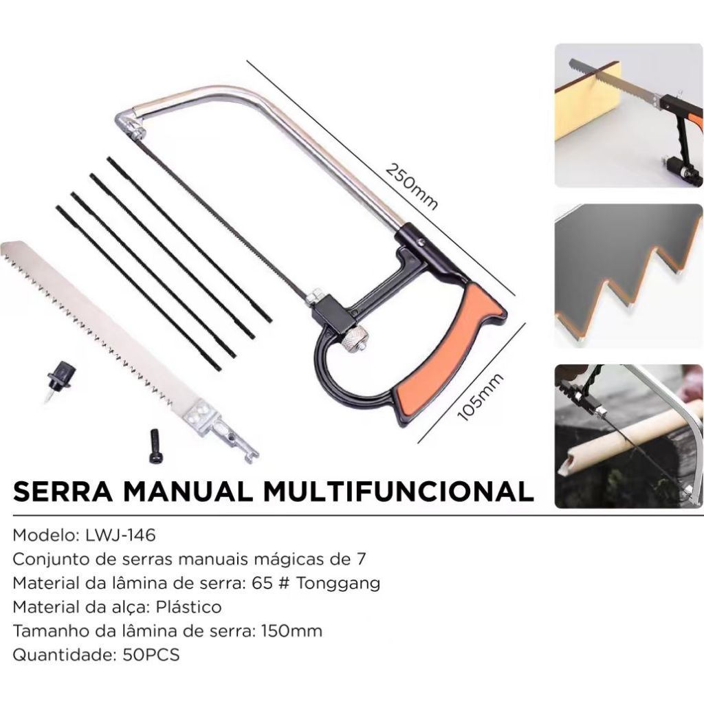 Kit Serra Mágica 7 em 1 Luatek Multifuncional Corta Madeira Metal Vidro Luatek LWJ-146 · foto 2