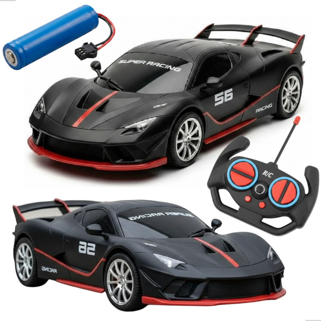Carrinho de Controle Remoto Esportivo Automodelo Competição Ferrari Lamborghini Bugati McLaren Velo