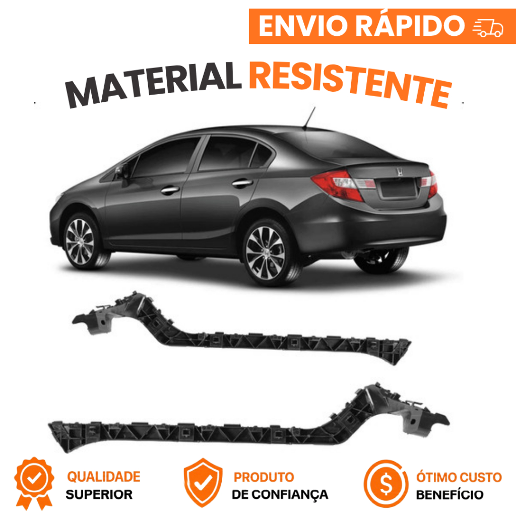 Suporte Guia Parachoque Honda Civic 2012 2013 2014 15 16 Traseira