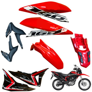 Kit Carenagem Nxr Bros 160 2016 Até 2021 Asa Tanque Tampa Lateral Rabeta Traseira Paralama Dianteiro