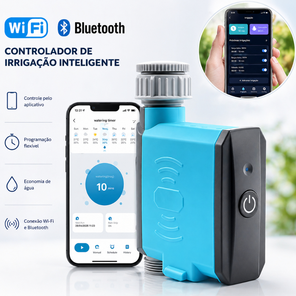 Irrigador Automático Inteligente Controlador Temporizador Para Irrigação Jardim Plantas Horta - Oferta
