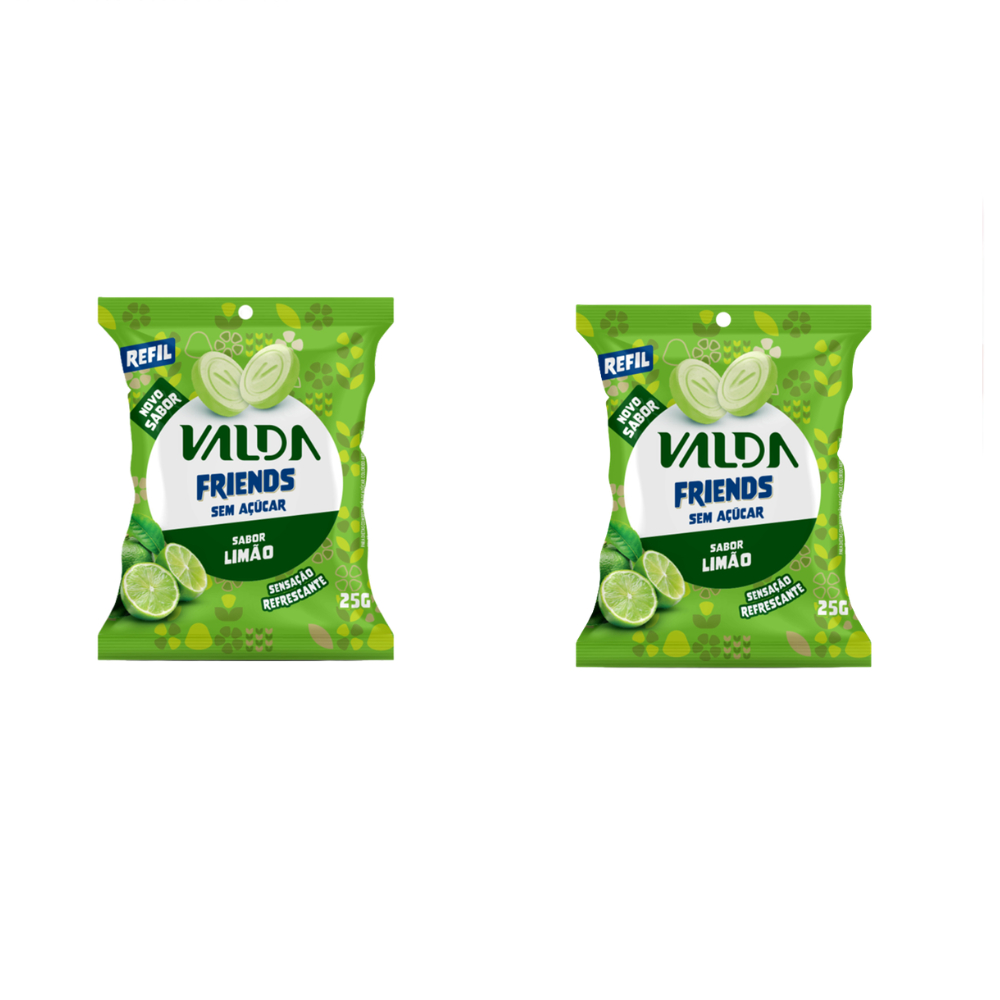 2 Pastilhas Valda Friends Limão Sem Açúcar 25g
