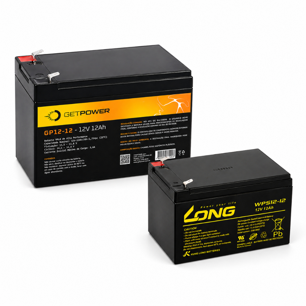 B@teria Multimarcas 12Ah - Nobreaks, Sistemas de Segurança, Iluminação de emergêcia, UPS