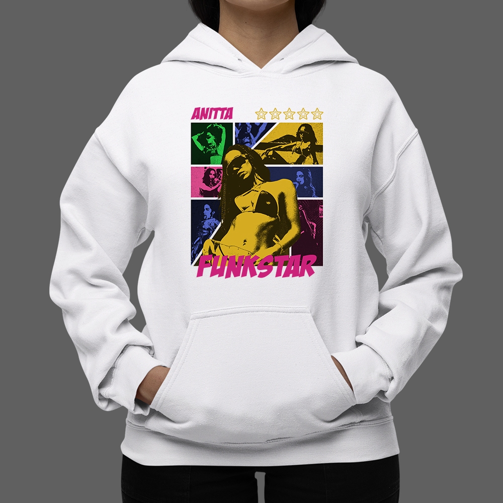Blusa Moletom Canguru Anitta Música Cantora Funk Unissex