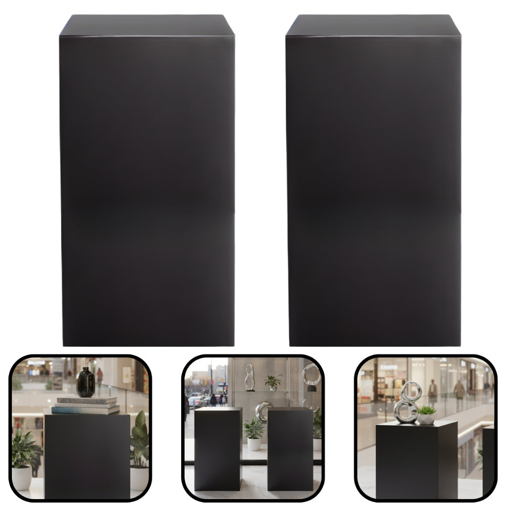 Kit 2 Cubos Para Fotos Vitrine Manequim 90x30x30cm Mdf Preto