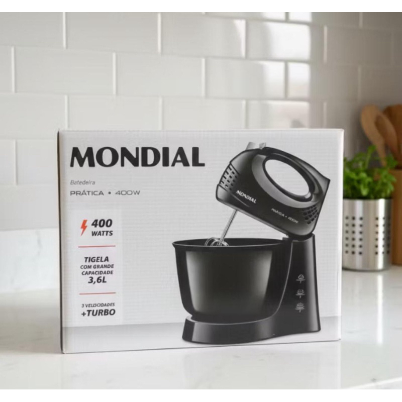 MONDIAL Batedeira Prática, Preto, 400W, 220V - B-44-B