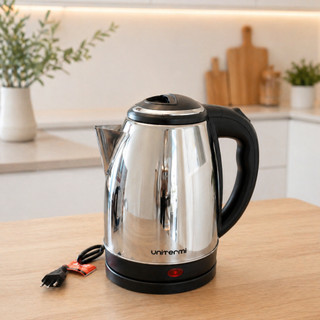 Chaleira Elétrica Prateada Bule Em Inox Fervura Rápida 1800w Com Tampa 1,8l 110v ou 220v