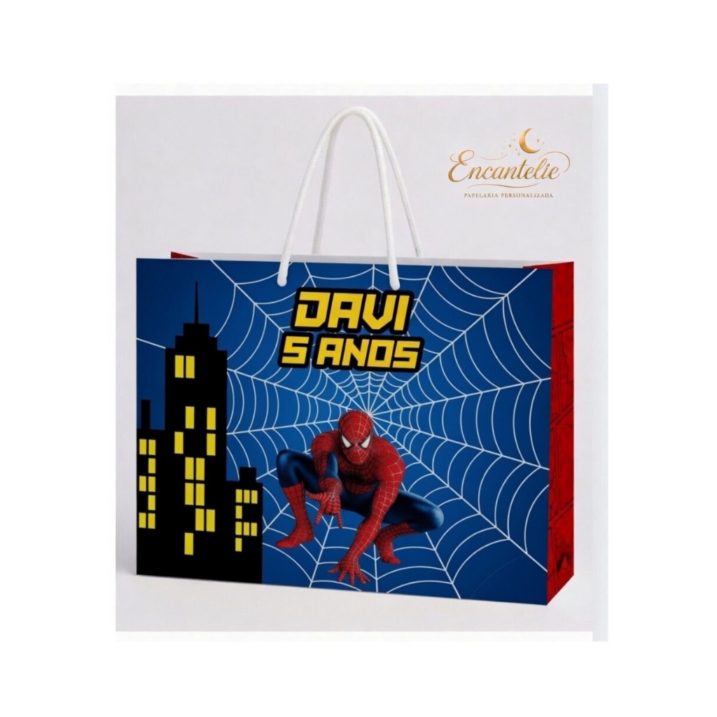 Sacola personalizada - tema: Homem aranha - 21x15x5 - ideal para lembrancinhas de aniversario - Envio rápido -