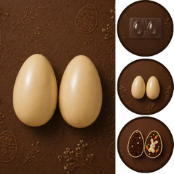 1 ~ 5 Forma Para Chocolate Especial 3 Partes Ovo Liso 150gr P32 Porto (CHOCO)