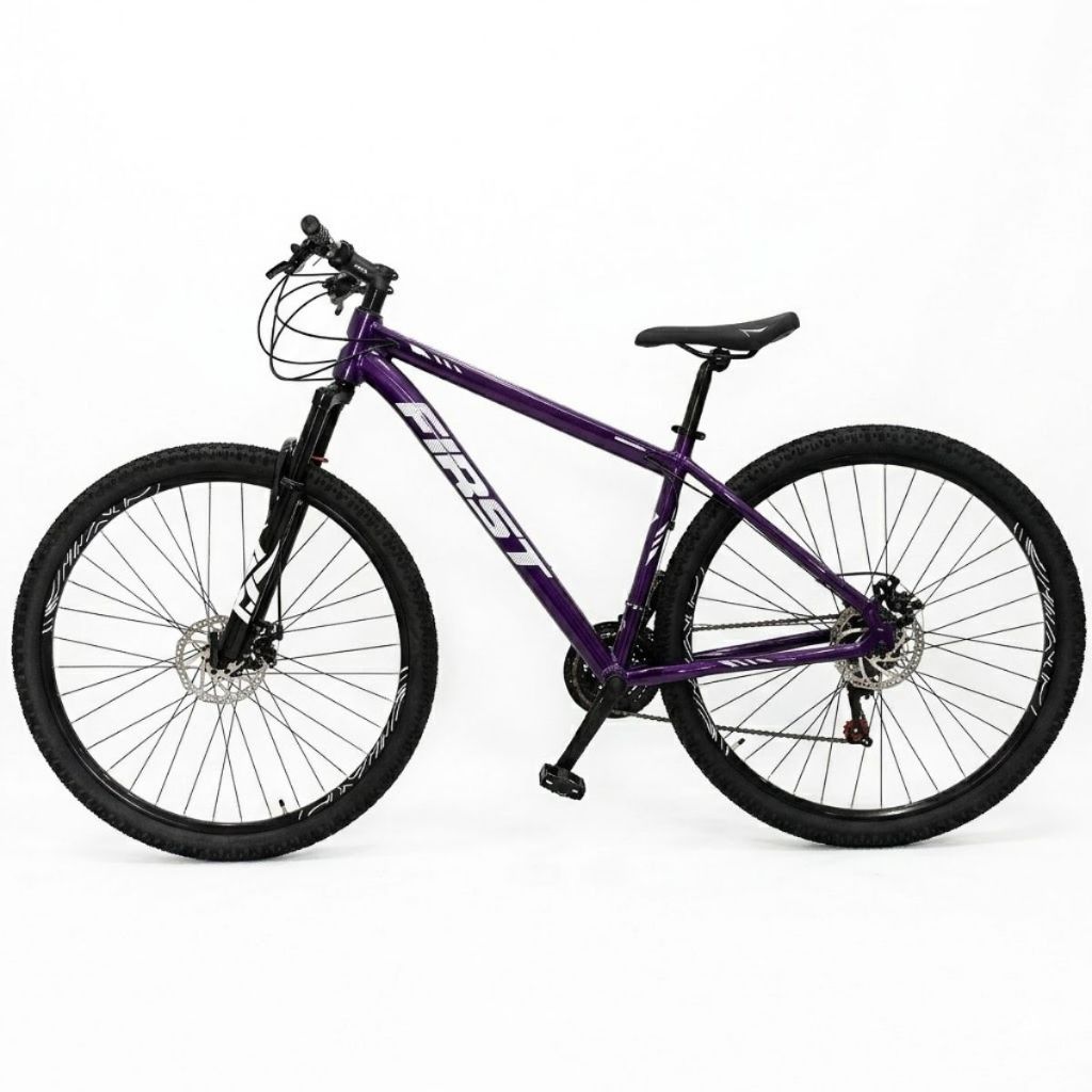 Bicicleta Aro 29 First Quadro Alumínio 21 Marchas Freio Disco Mtb Suspensão