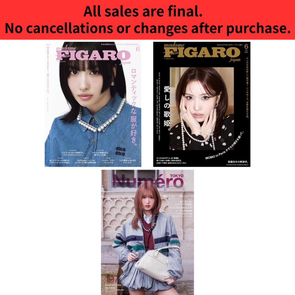 Brand-New Japan Magazine TWICE MOMO Cover FIGARO Japon Jun 2024 or Jun 2026 / Numero TOKYO Jun 2026 Issue Japanese Fashion Magazine Import