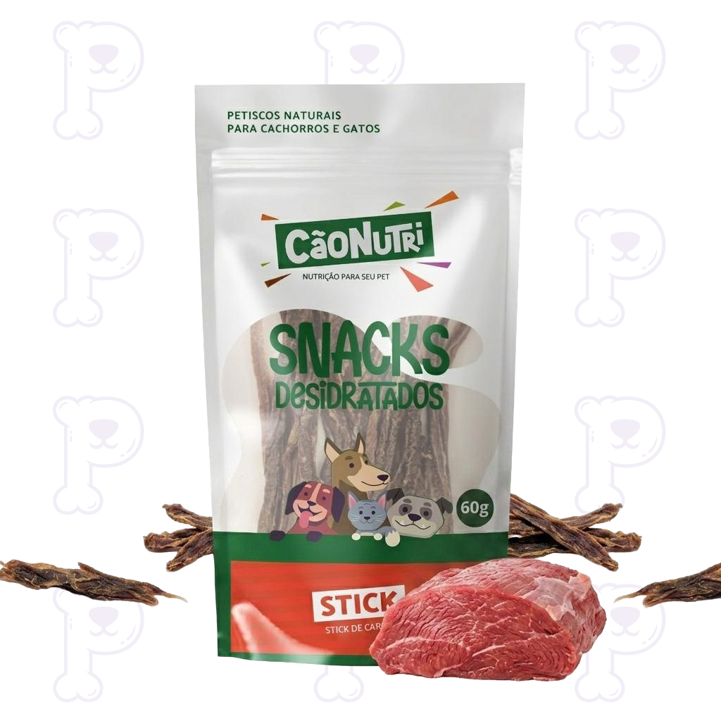 Petisco Natural Stick de Carne 60g CãoNutri - Treino e Adestramento Positivo de Cães e Gatos