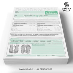 Bloco Ficha De Anamnese para Podologia e Podólogo - Verde