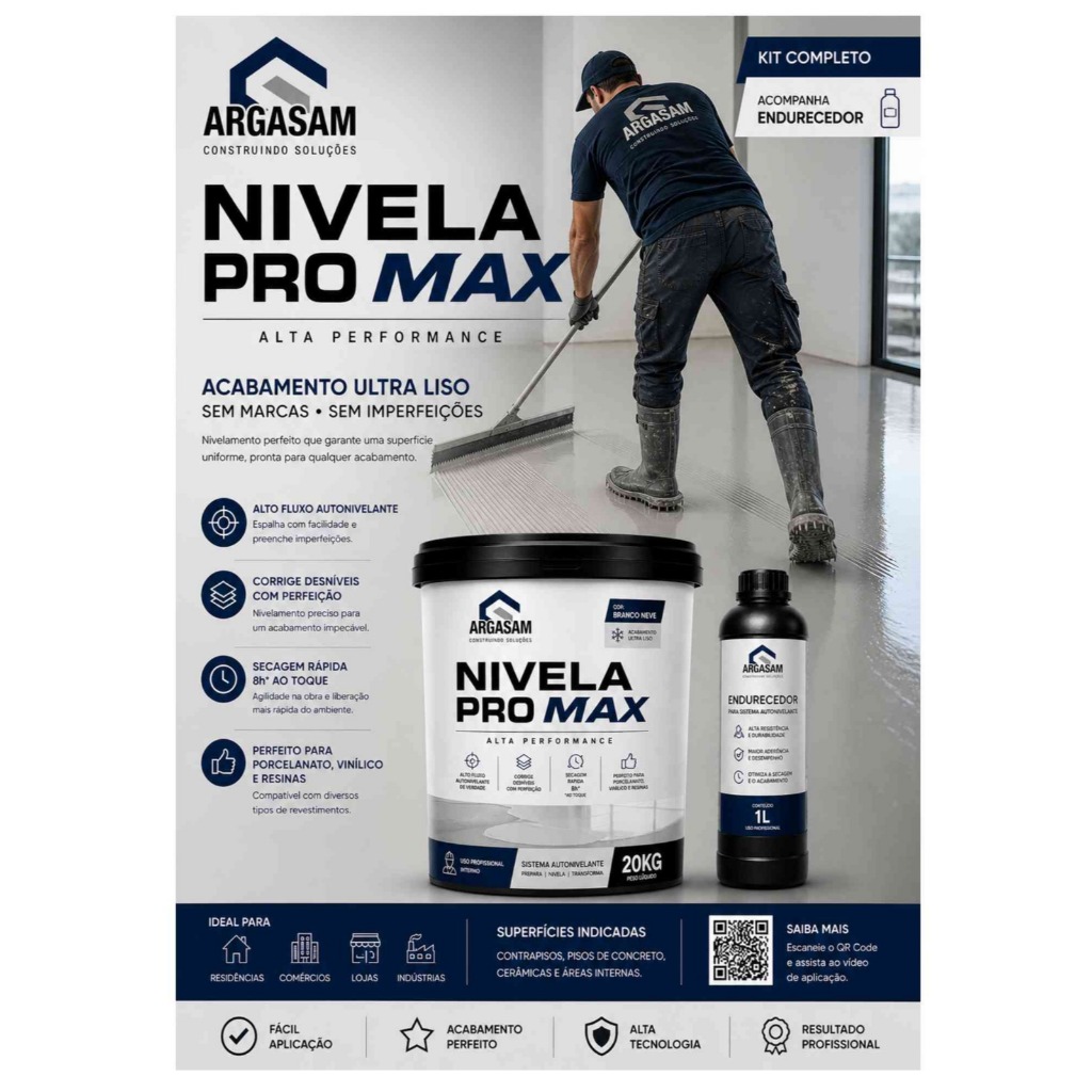 Nivela pro max autonivelante piso kit 20kg ARGASAN