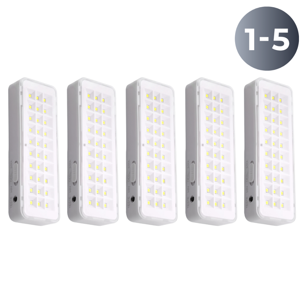 Luminária de Emergência 4 3 2 1 Unidades Led Lampada Recarregável Bivolt
