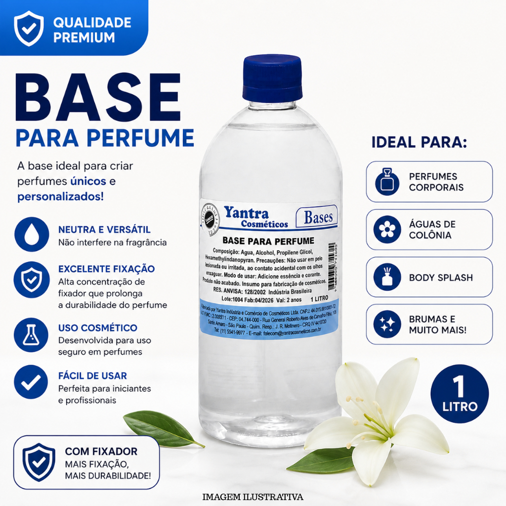 Base para PERFUME com FIXADOR - para Perfumes - Body Splash - Água Colônia -