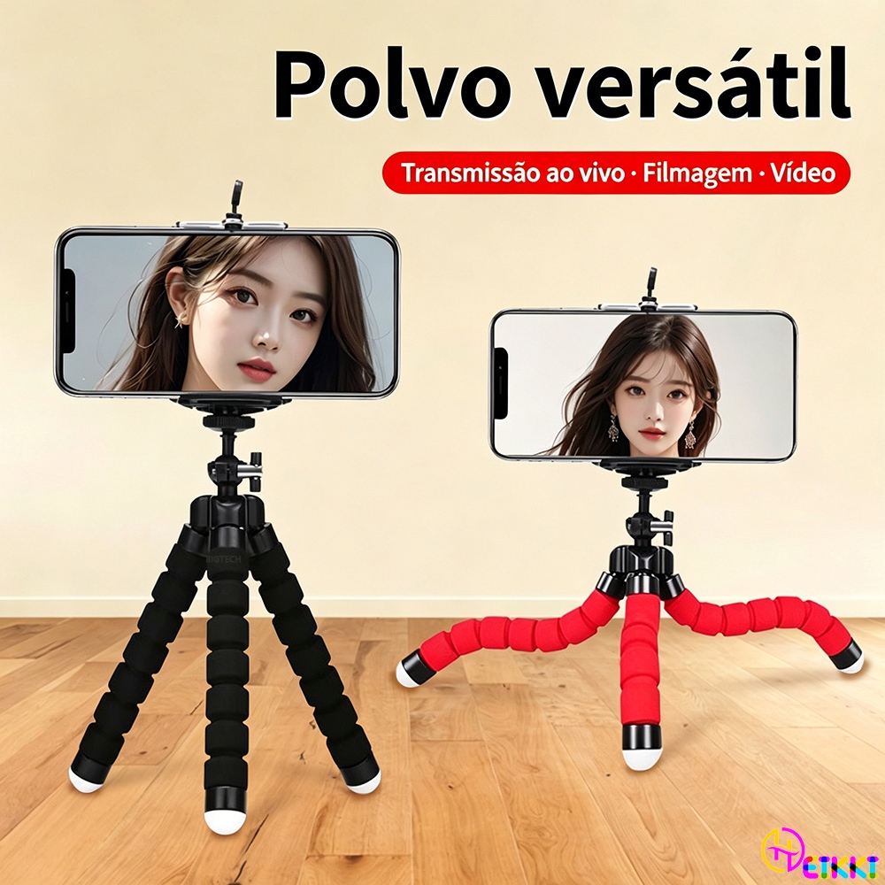 Suporte De Celular Tripé Para Mesa Ideal Para Gravação De Vídeos Ajustável 360°