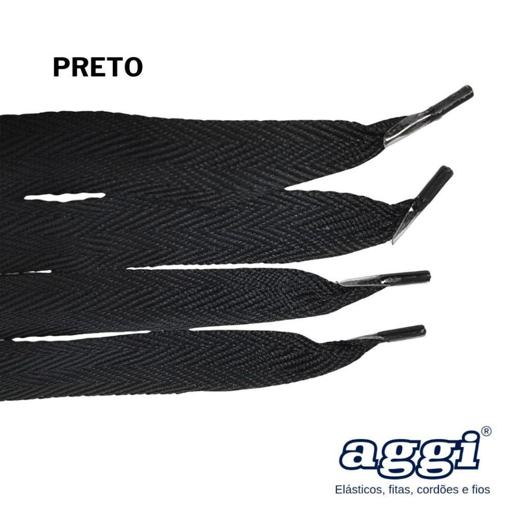 Alça de Gorgurão para Sacolas de Papel Sarjada Escama com Ponteira Preto Branco Cor AGGI - 20mm 38cm — imagem 2 de 2