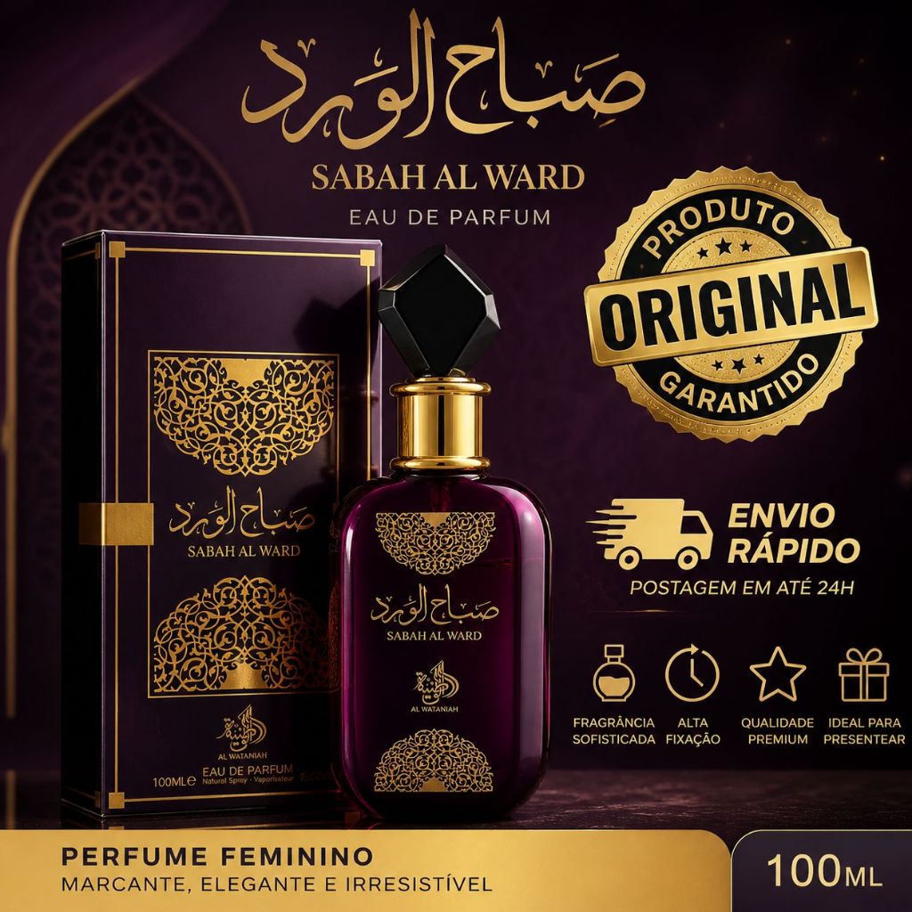 Sabah Al Ward perfume feminino 100ml Original EDP Longa Fixação Floral Luxuoso
