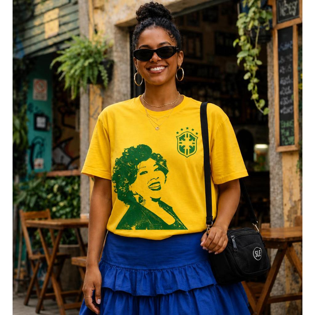 Camiseta Cantores MPB Alcione Doce dengosa E Poderosa Clássicos Da Cultura Brasileira