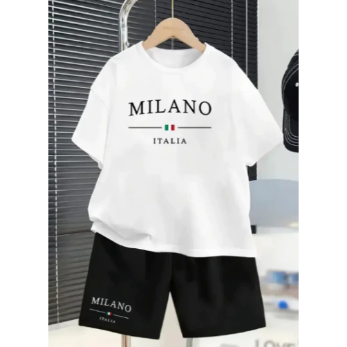 Conjunto Infantil Básico Estiloso – Camiseta + Short Estampado Confortável