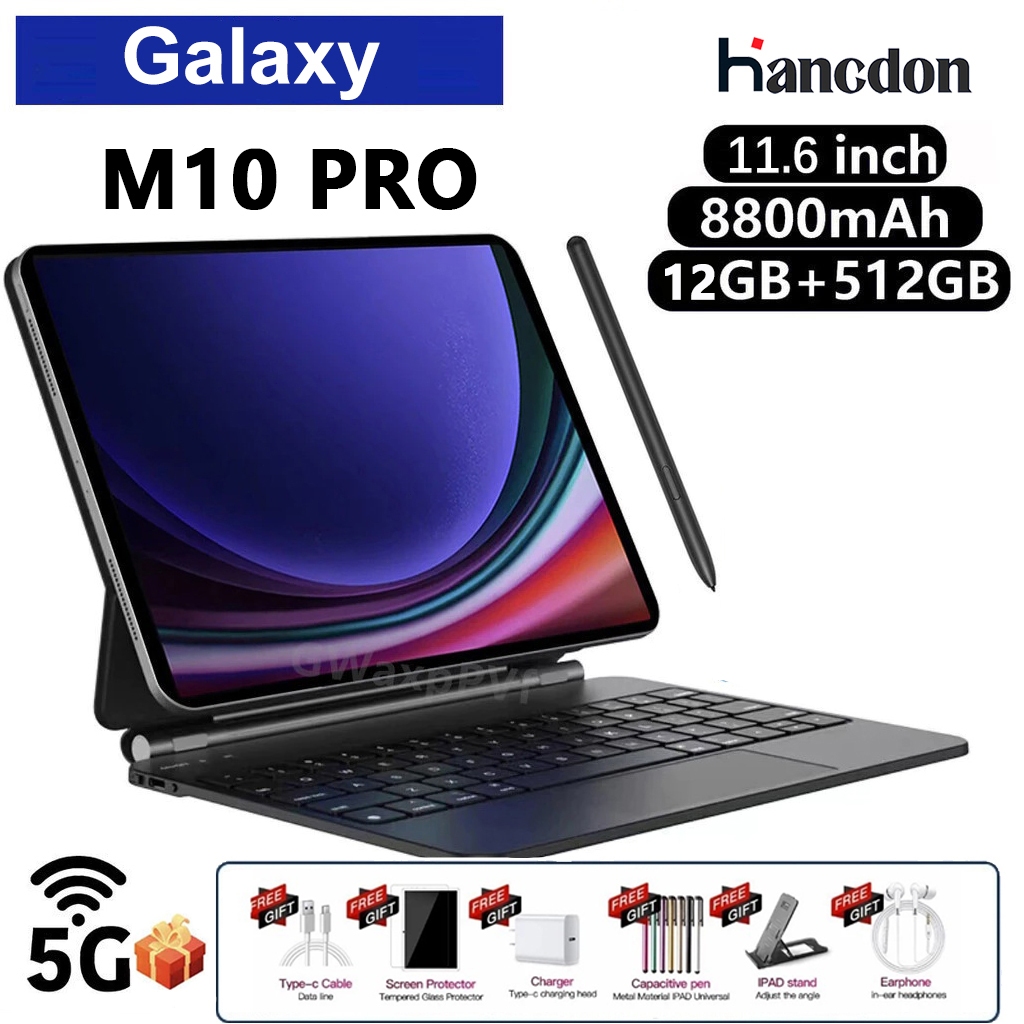 Tablet Android M10 Pro 11,6" 12GB 512GB | 8800mAh | Câmera 48MP | WiFi 5G Dual SIM