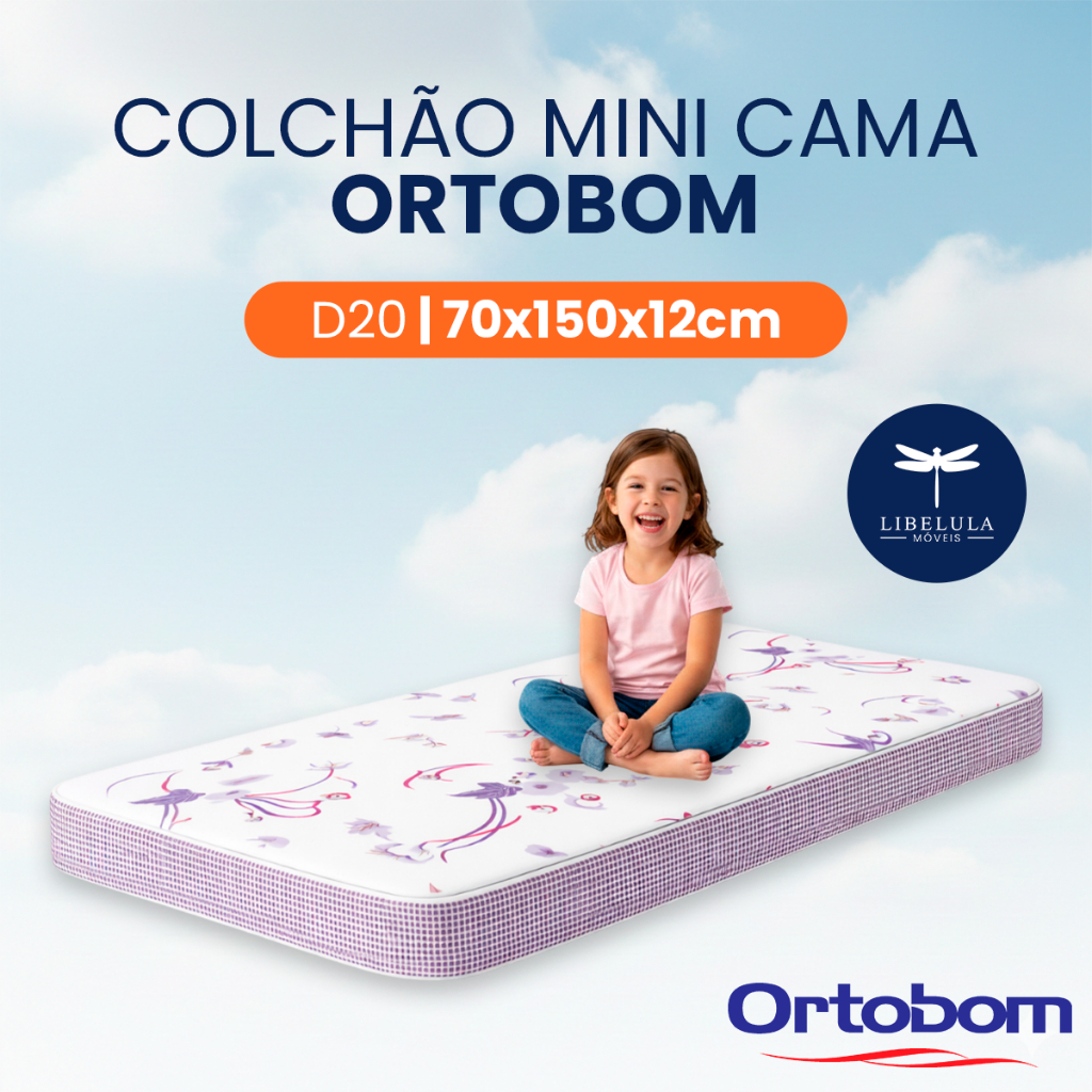 Colchão Mini Cama Physical Resistente Liso (70x150x12) - Ortobom
