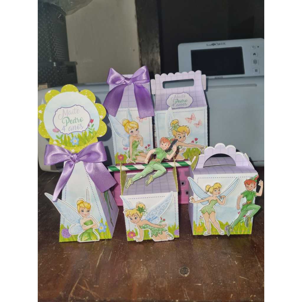 kit semi montadas sininho e peter pan-caixinha personalizada-festa personalizada-lembrancinha personalizada
