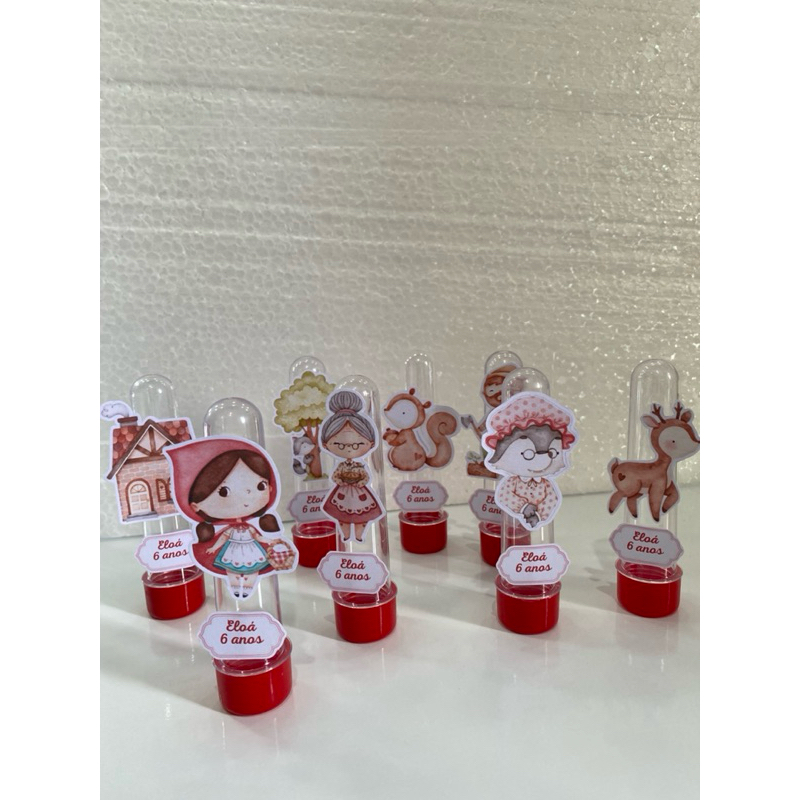 Tubete Personalizado Chapeuzinho Vermelho com Aplique Lembrancinha Aniversários