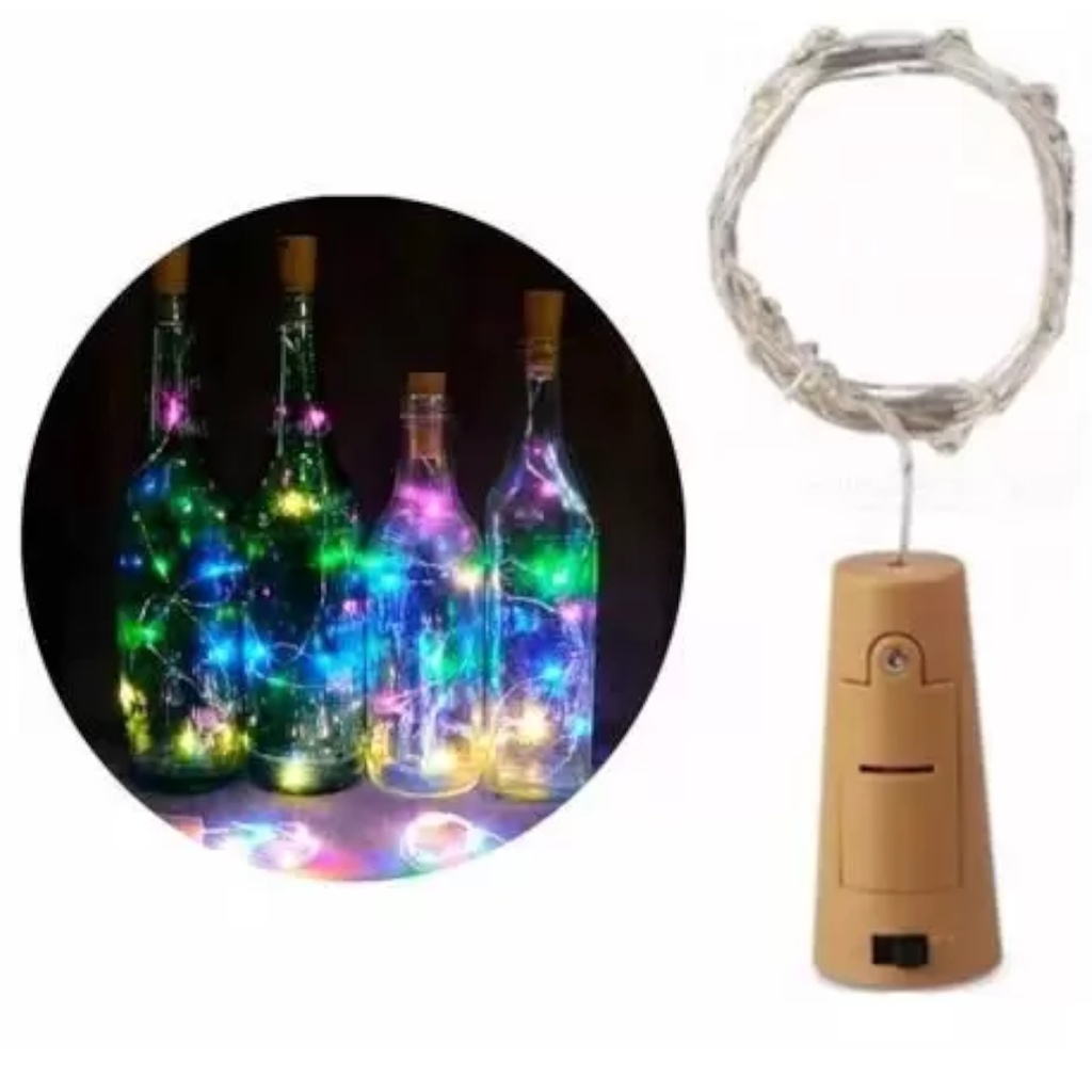 Cordão Cobre Fixo  Led Rolha Decoração de Garrafas Interna Fio Metalizado A PROVA D'AGUA