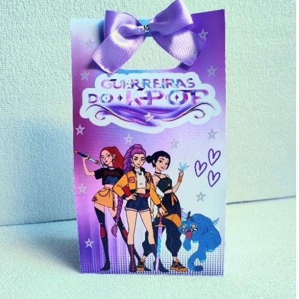 Sacolinha Guerreiras do kpop 12x21x6 Festa infantil lembrancinhas diversos temas, Aniversários,laço,coladas encaixefácil