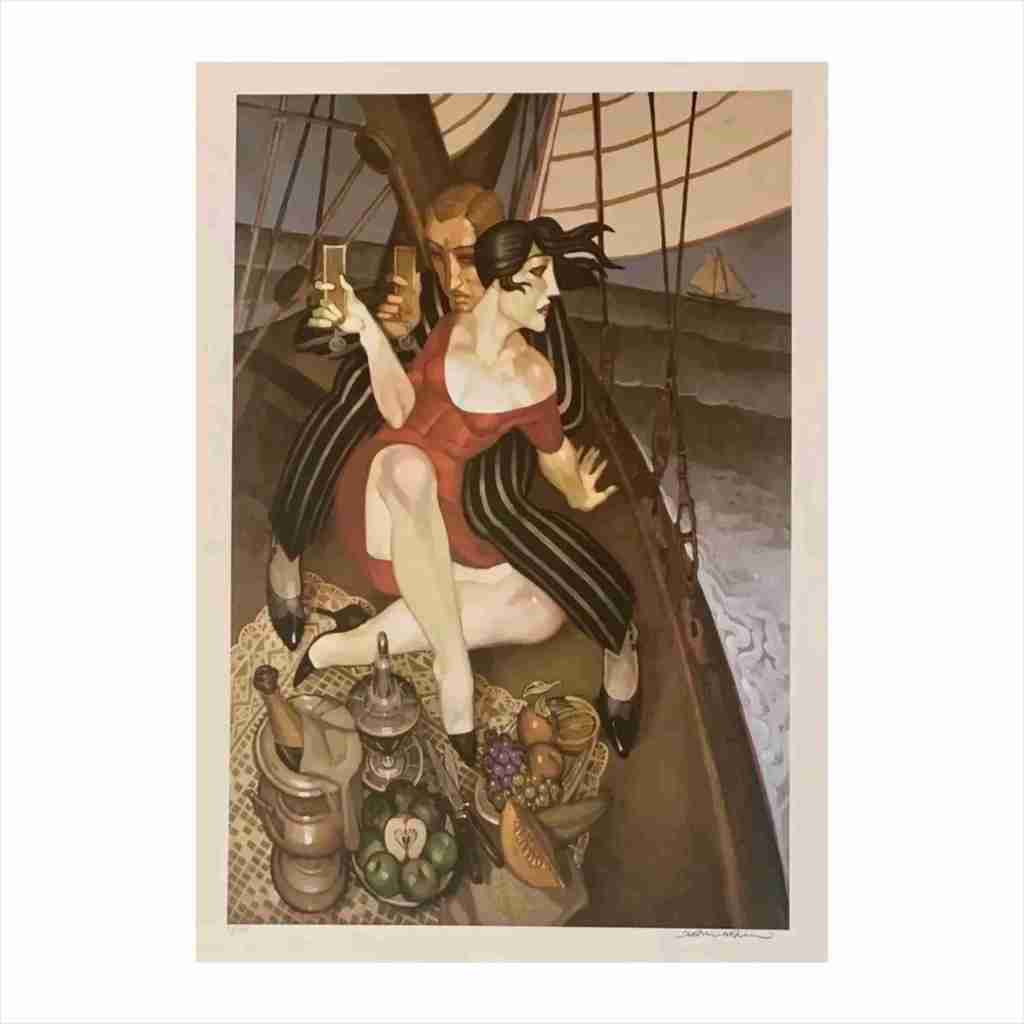 Quadro decorativo - Bar - Churrasco - Juarez Machado Gravura - 90x60 com moldura