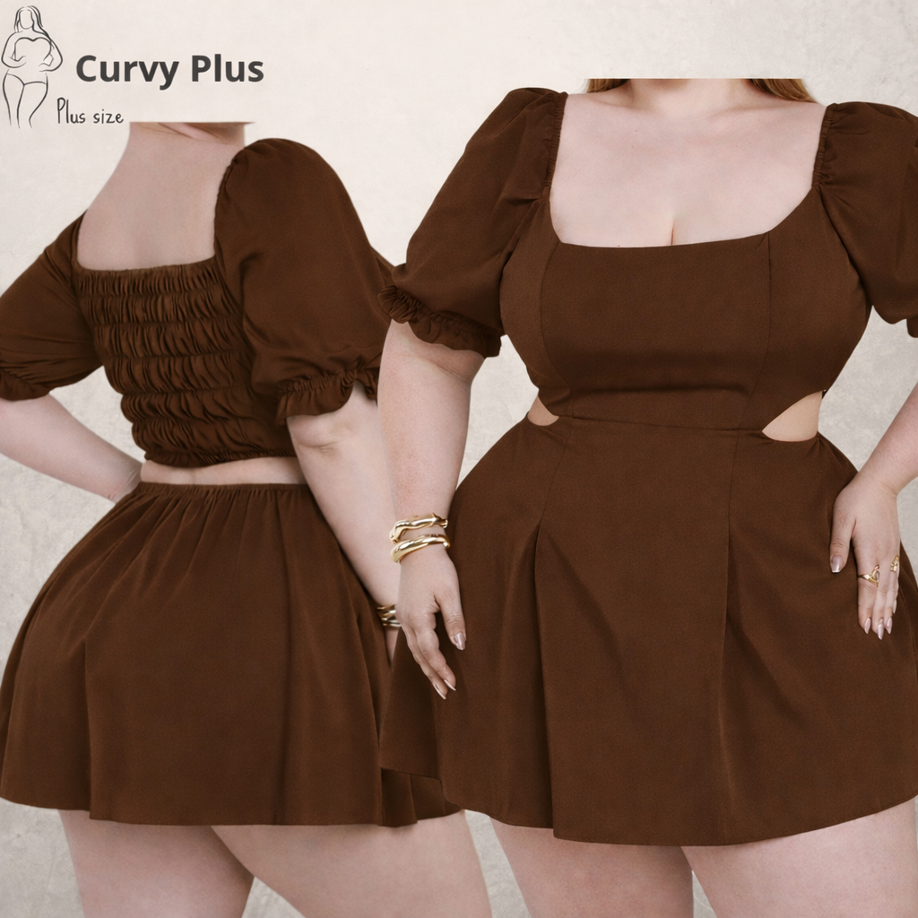Vestido Curto Rodado Plus Size Curve Sexy Elegante vestido Plus Size Feminino Vestido Plus Size Feminino Soltinho