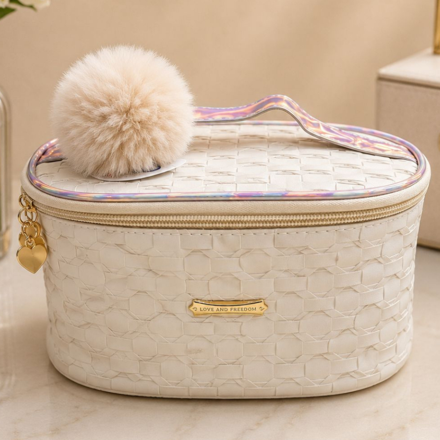 Necessaire Maleta Organizador Com Alça Maquiagem Cosméticos -