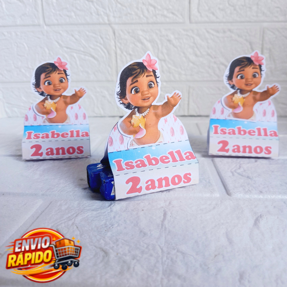 Porta Bis Duplo Moana Baby Personalizado| Lembrancinha| Festa Infantil/aniversário/mesversário